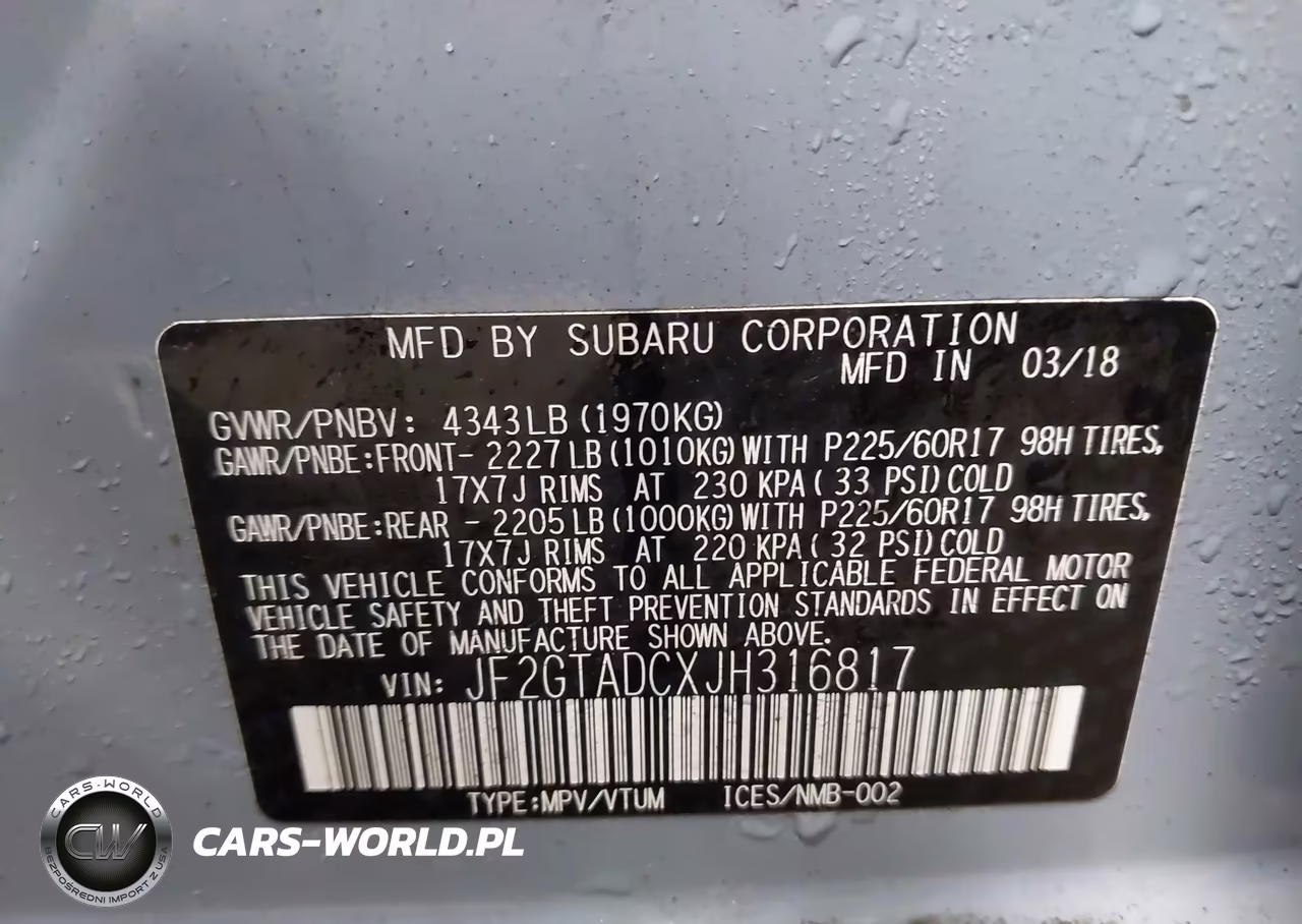 2018 Subaru Crosstrek 2.0I Premium VIN:JF2GTADCXJH316817 - 9