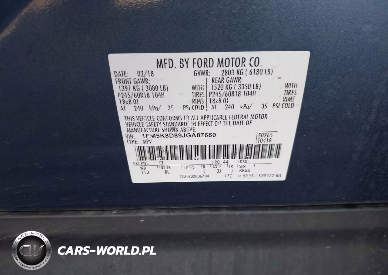 2018 Ford Explorer Xlt VIN:1FM5K8D89JGA87660 - 9