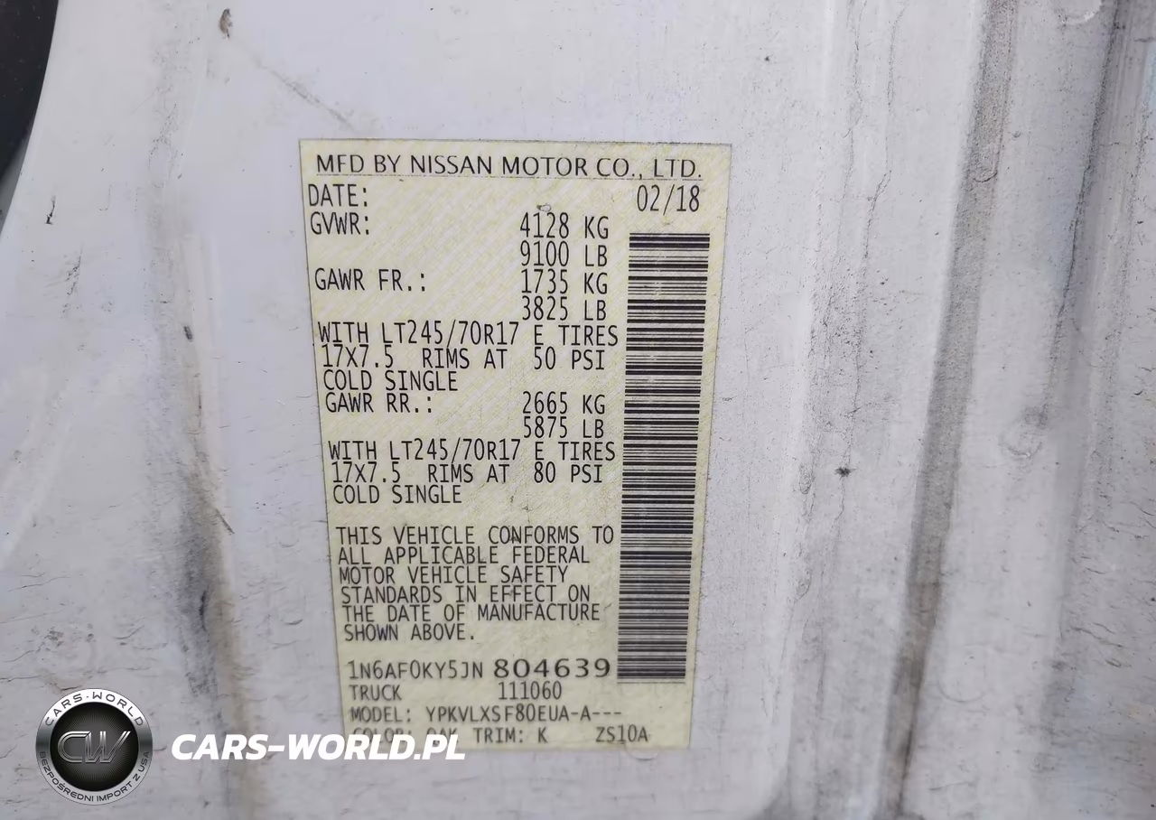 2018 Nissan Nv Cargo Nv2500 Hd Sv V8 VIN:1N6AF0KY5JN804639 - 9