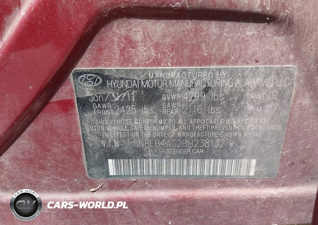 2011 Hyundai Sonata Gls VIN:5NPEB4AC2BH238132 - 9