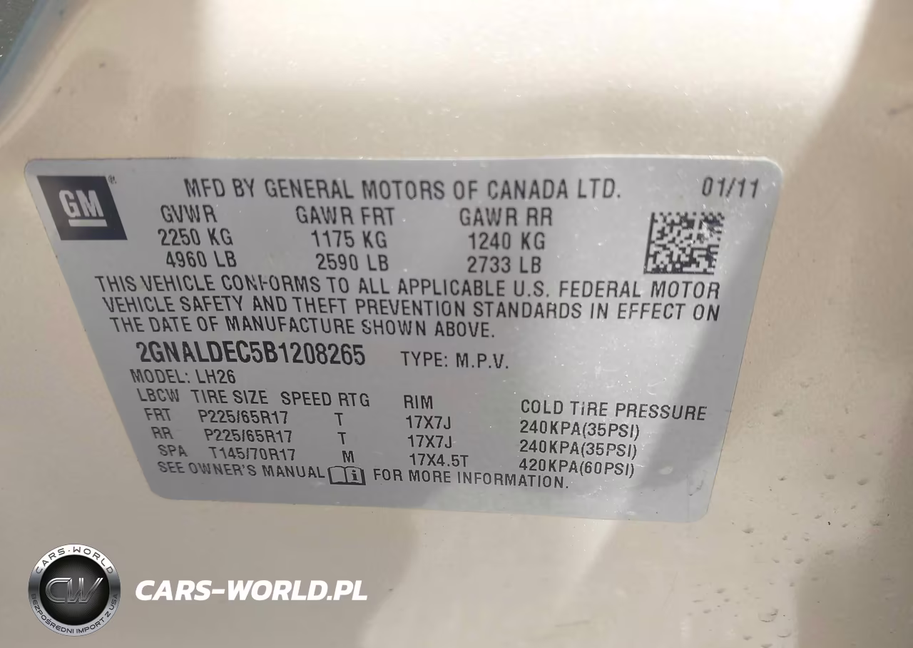 2011 Chevrolet Equinox 1Lt VIN:2GNALDEC5B1208265 - 9
