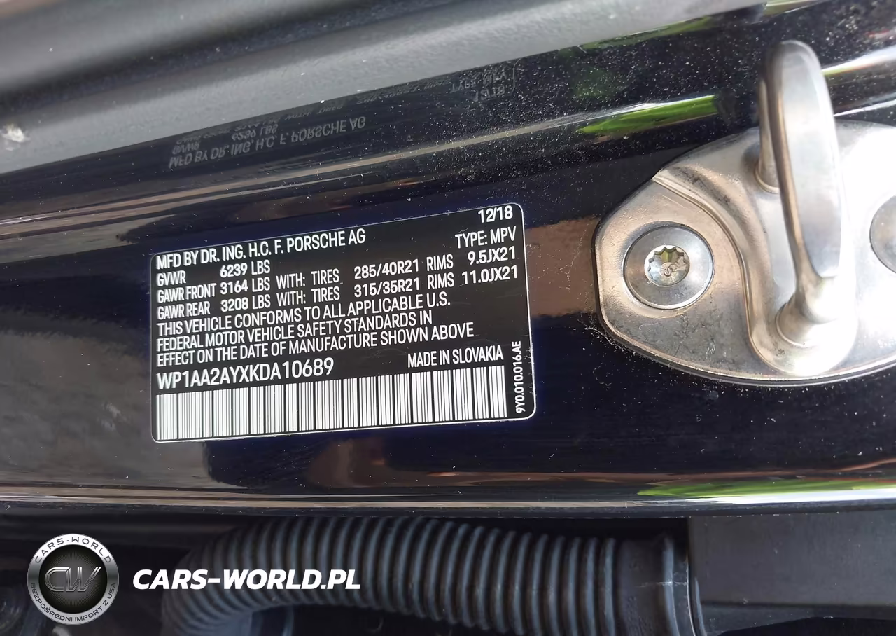 2019 Porsche Cayenne VIN:WP1AA2AYXKDA10689 - 9