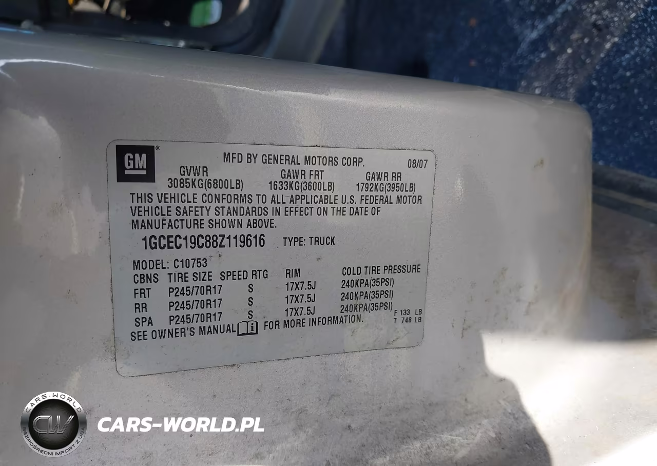 2008 Chevrolet Silverado 1500 Lt1 VIN:1GCEC19C88Z119616 - 9