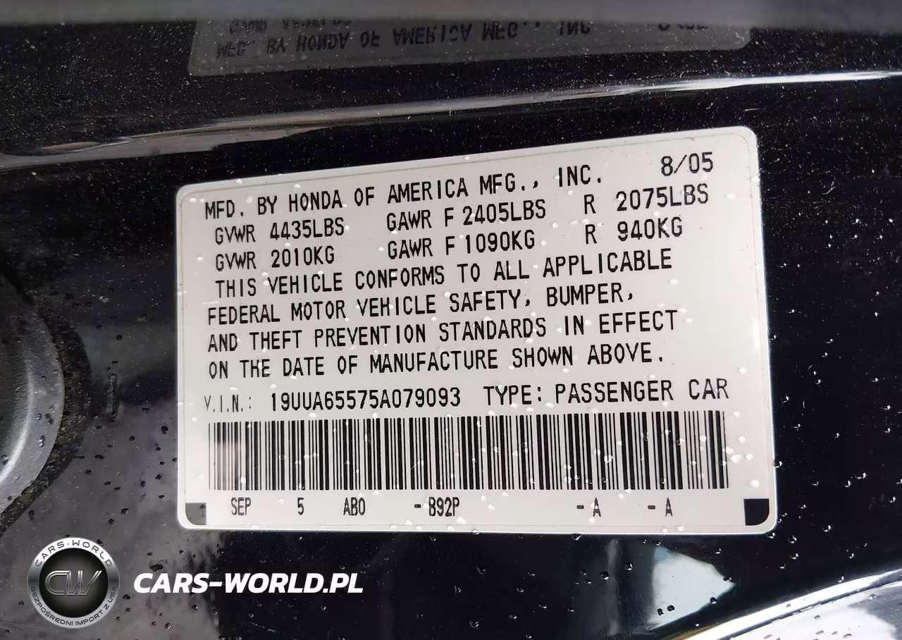 2005 Acura Tl VIN:19UUA65575A079093 - 9