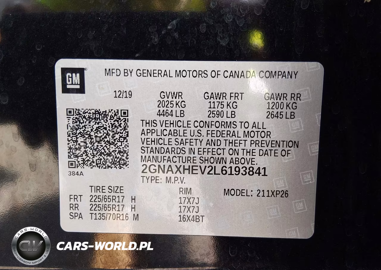 2020 Chevrolet Equinox Fwd Ls VIN:2GNAXHEV2L6193841 - 9