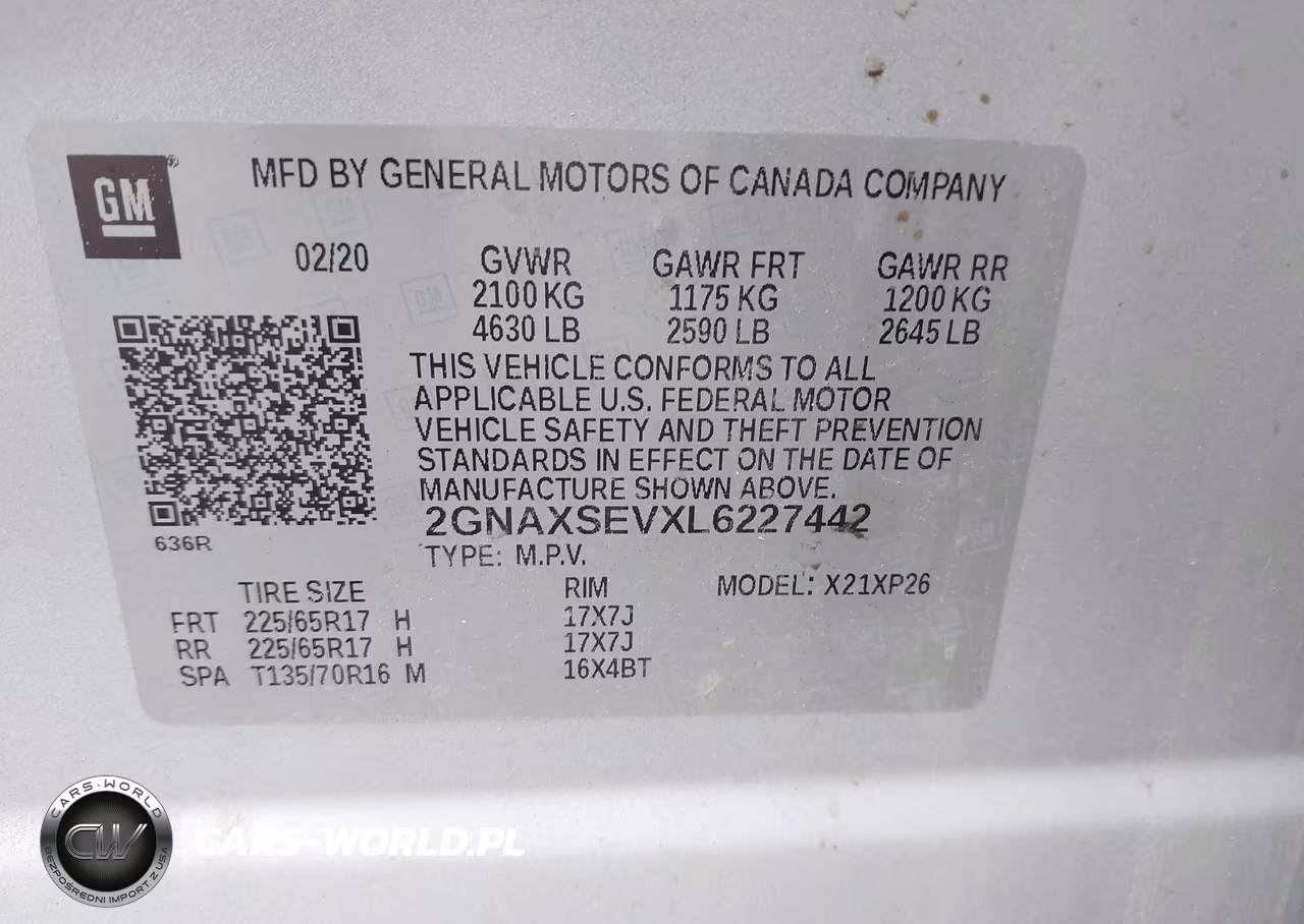 2020 Chevrolet Equinox Awd Ls VIN:2GNAXSEVXL6227442 - 9