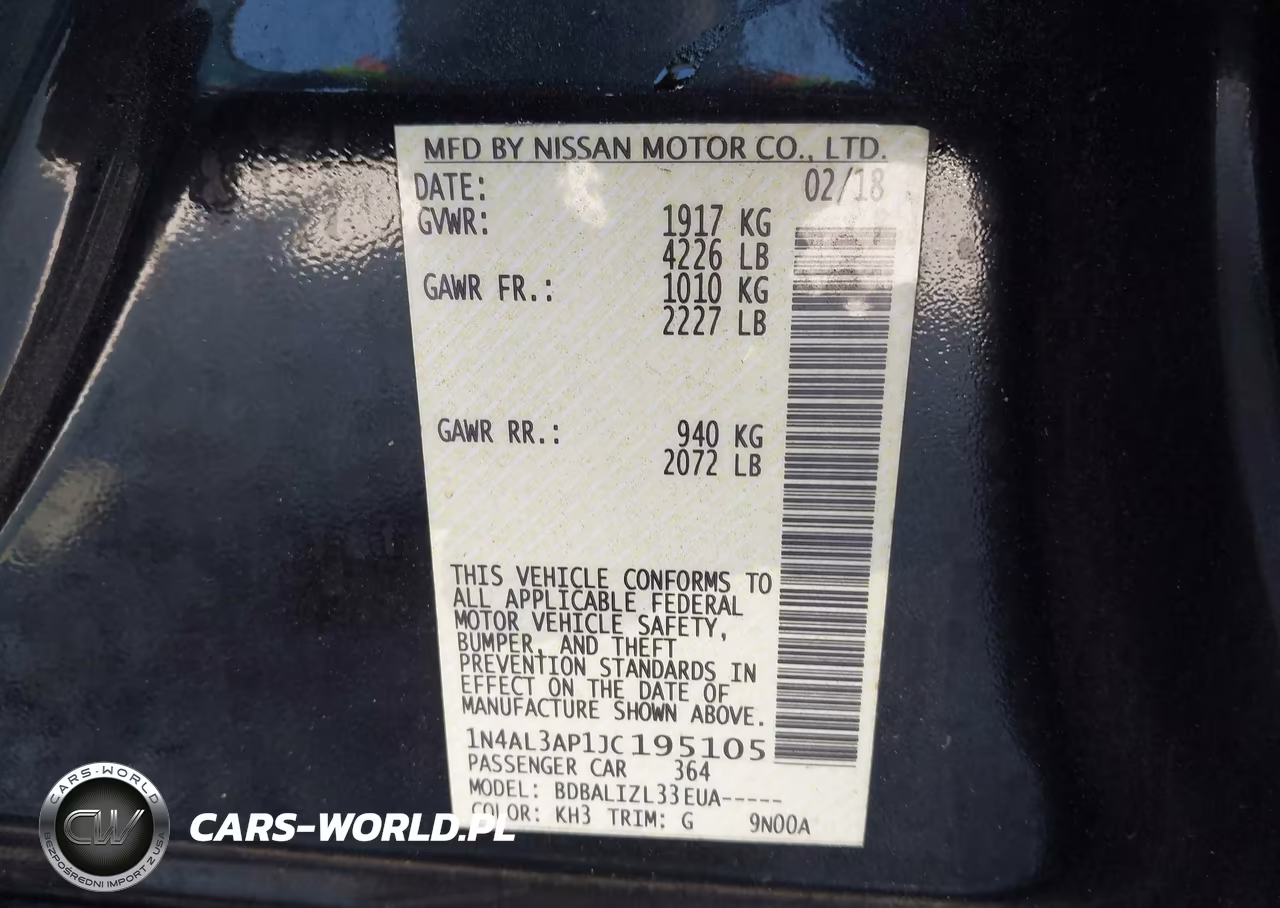 2018 Nissan Altima 2.5 Sv VIN:1N4AL3AP1JC195105 - 9