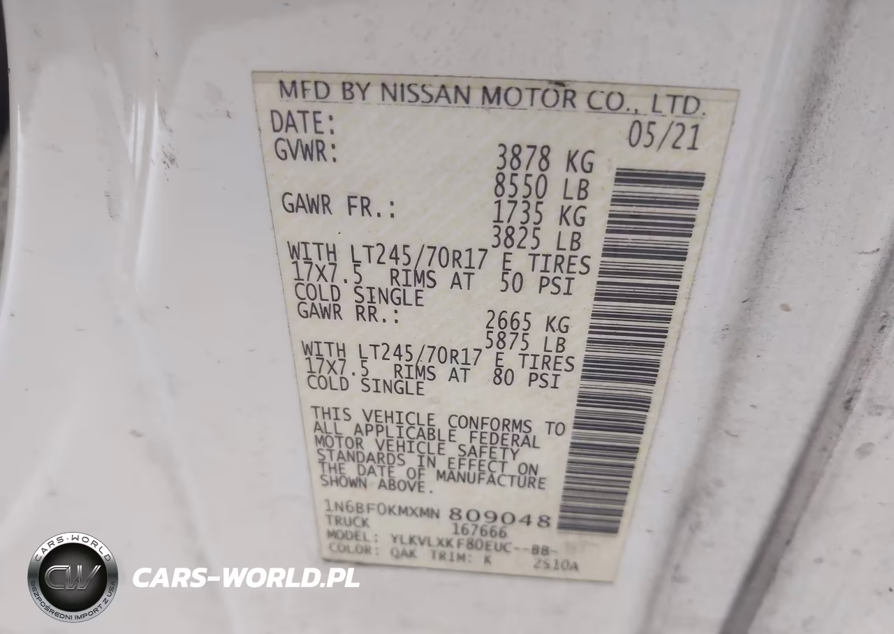 2021 Nissan Nv Cargo Nv1500 Sv Standard Roof V6 VIN:1N6BF0KMXMN809048 - 9
