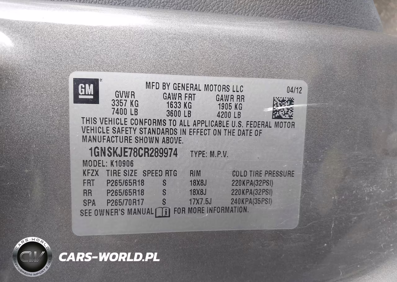 2012 Chevrolet Suburban 1500 Lt VIN:1GNSKJE78CR289974 - 9