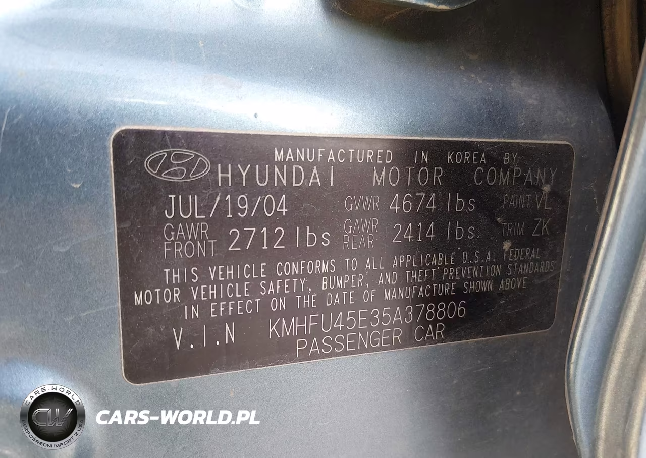 2005 Hyundai Xg350 L VIN:KMHFU45E35A378806 - 9
