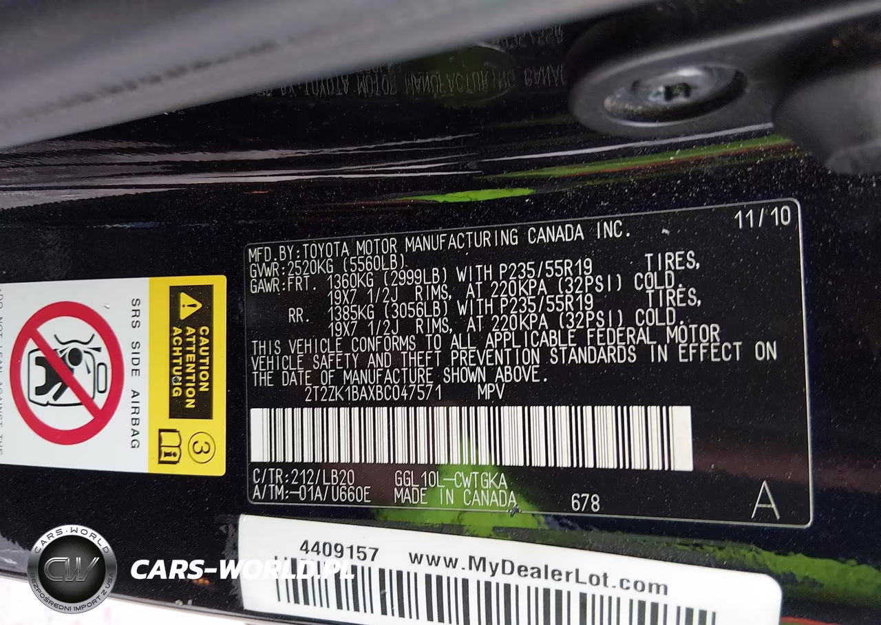 2011 Lexus Rx 350 VIN:2T2ZK1BAXBC047571 - 9