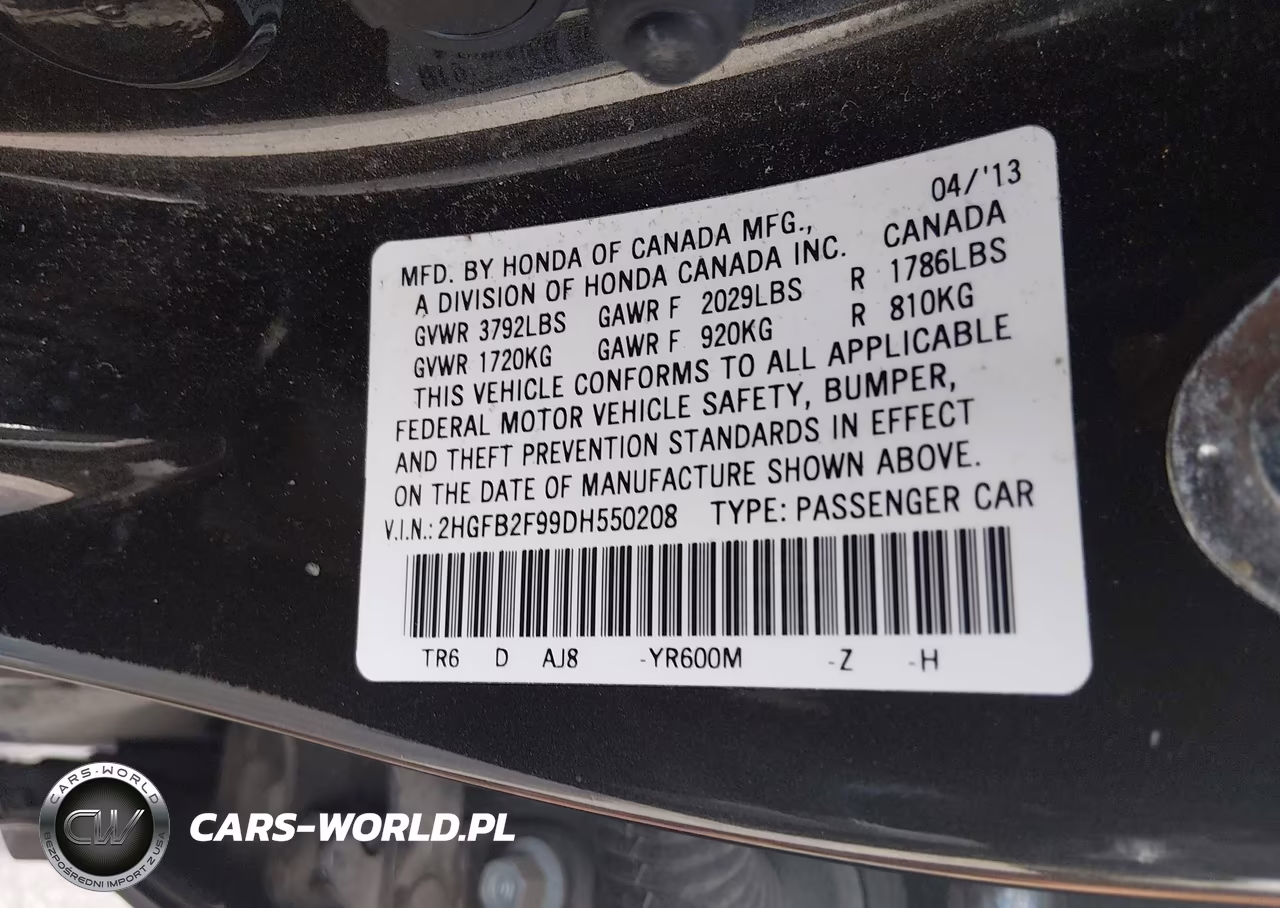 2013 Honda Civic Ex-L VIN:2HGFB2F99DH550208 - 9