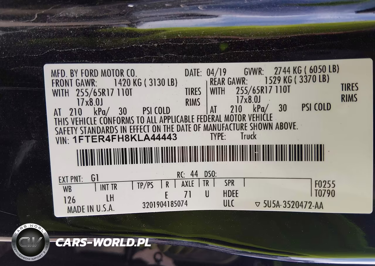 2019 Ford Ranger Xl VIN:1FTER4FH8KLA44443 - 9