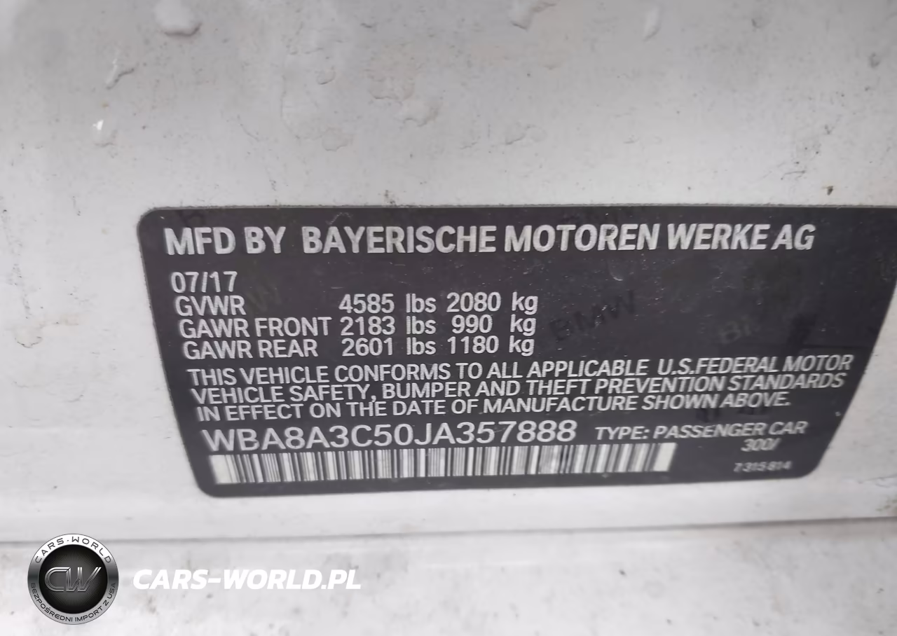 2018 BMW 320I xDrive VIN:WBA8A3C50JA357888 - 9