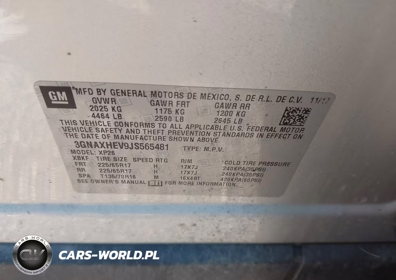 2018 Chevrolet Equinox Ls VIN:3GNAXHEV9JS565481 - 9
