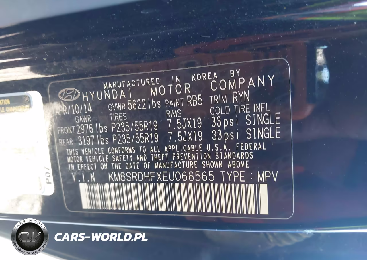2014 Hyundai Santa Fe Limited VIN:KM8SRDHFXEU066565 - 9
