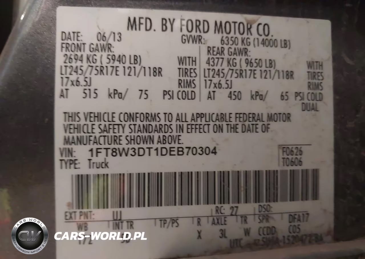 2013 Ford F-350 Lariat VIN:1FT8W3DT1DEB70304 - 8