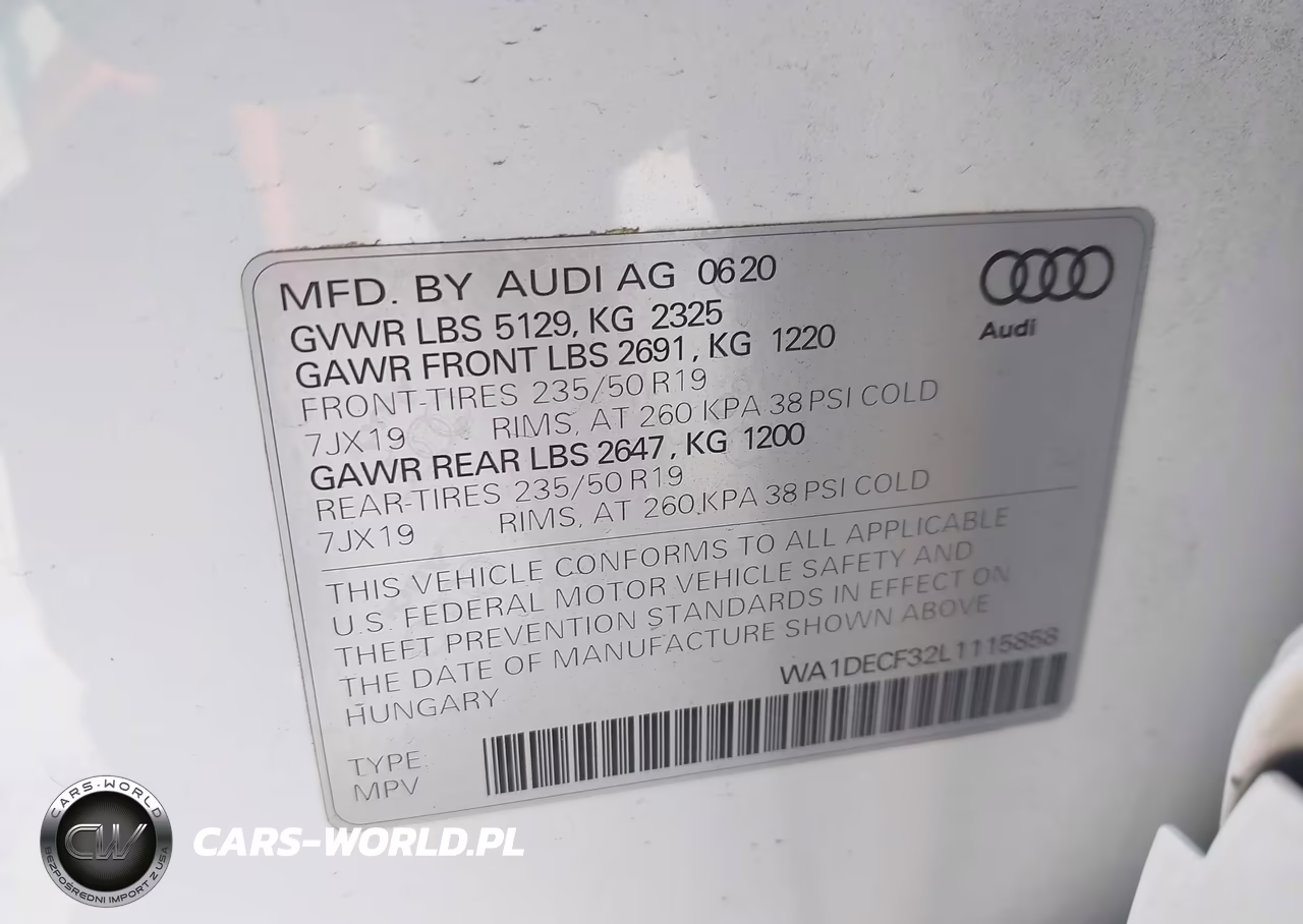 2020 Audi Q3 Premium 45 Tfsi S Line Quattro Tiptronic VIN:WA1DECF32L1115858 - 9