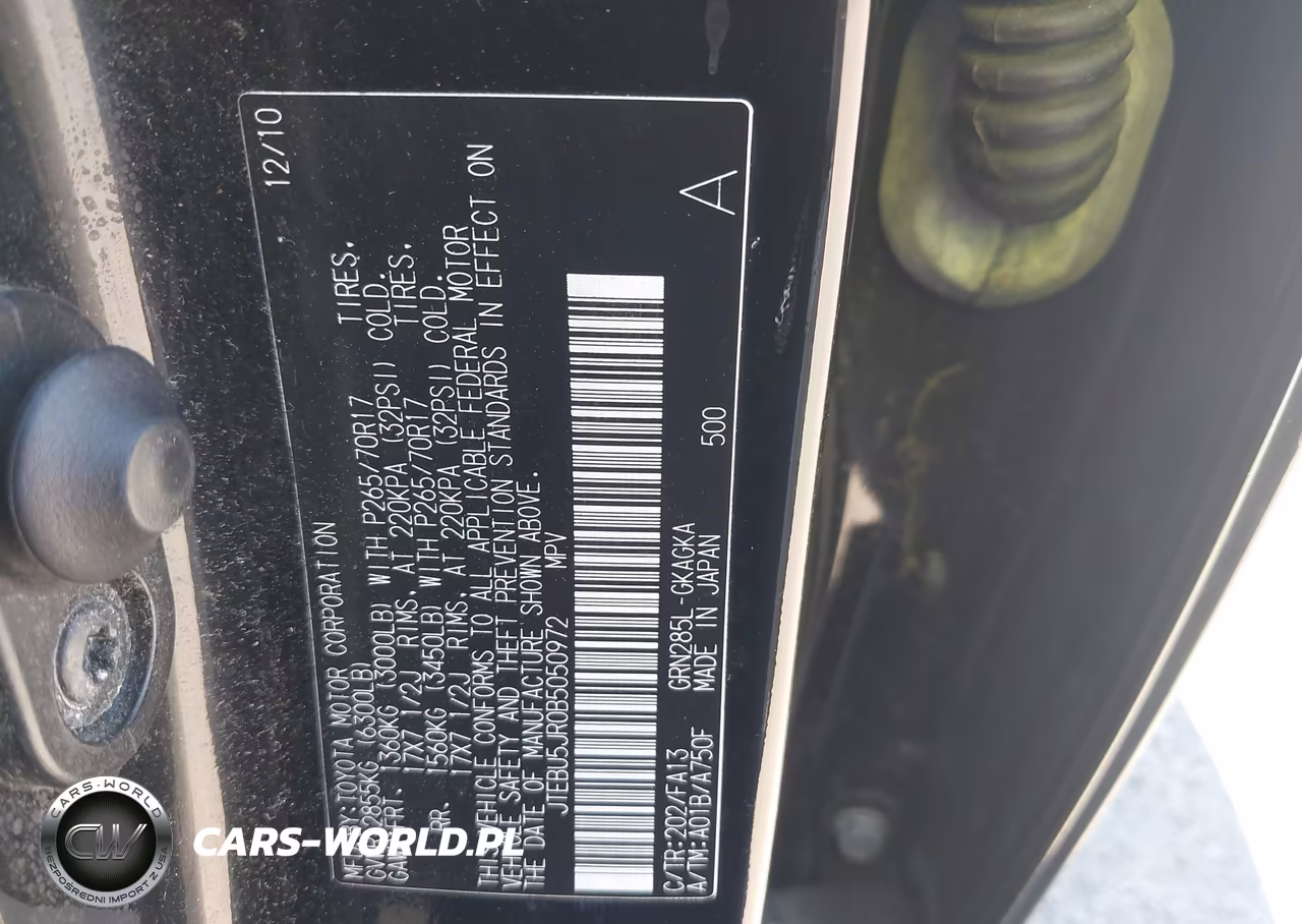 2011 Toyota 4Runner Trail V6 VIN:JTEBU5JR0B5050972 - 9