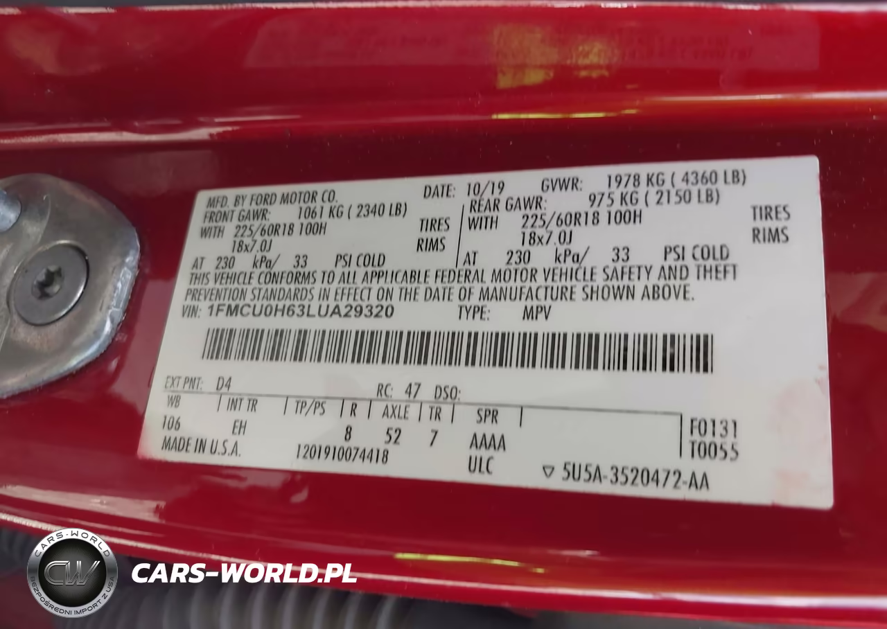 2020 Ford Escape Sel VIN:1FMCU0H63LUA29320 - 9