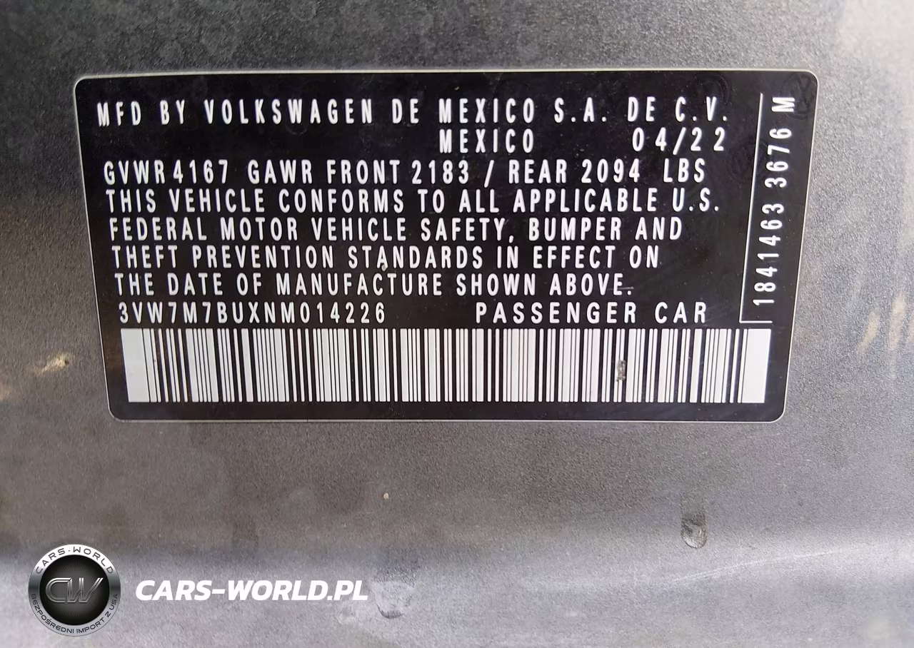 2022 Volkswagen Jetta 1.5T Se VIN:3VW7M7BUXNM014226 - 9