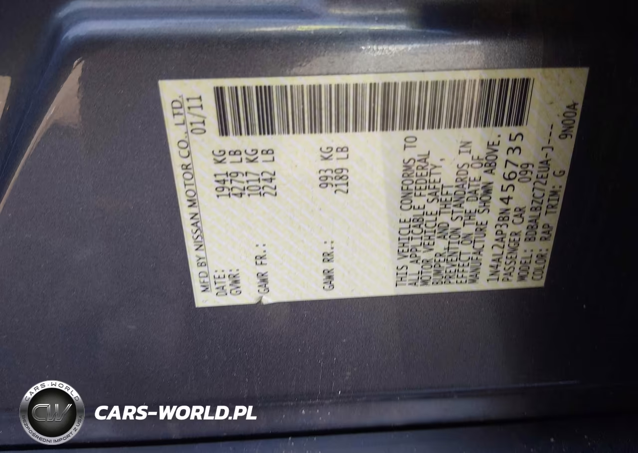 2011 Nissan Altima 2.5 S VIN:1N4AL2AP3BN456735 - 9