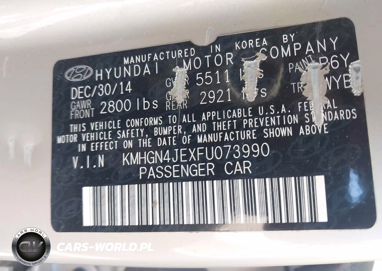 2015 Hyundai Genesis 3.8 VIN:KMHGN4JEXFU073990 - 9