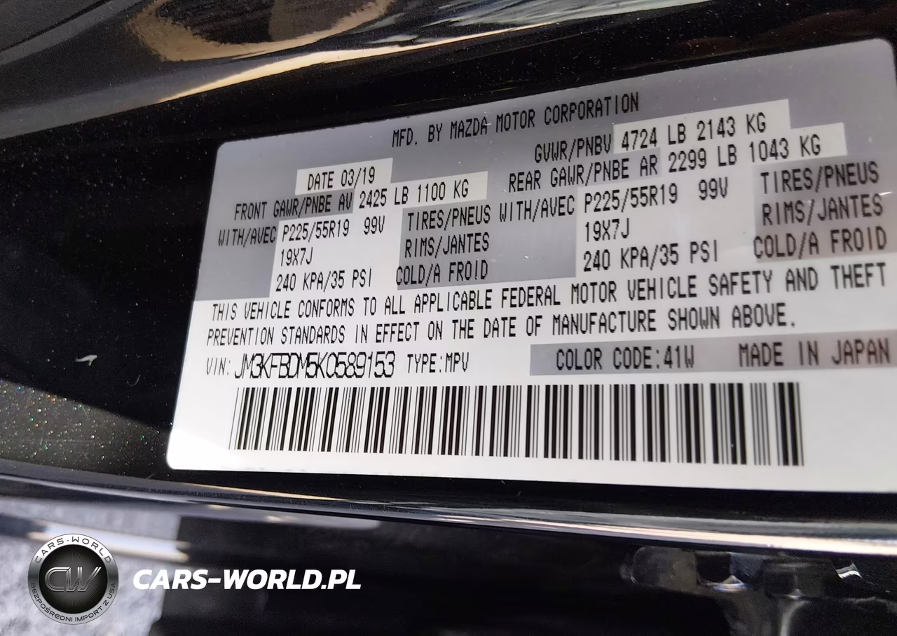 2019 Mazda Cx-5 Grand Touring VIN:JM3KFBDM5K0589153 - 9