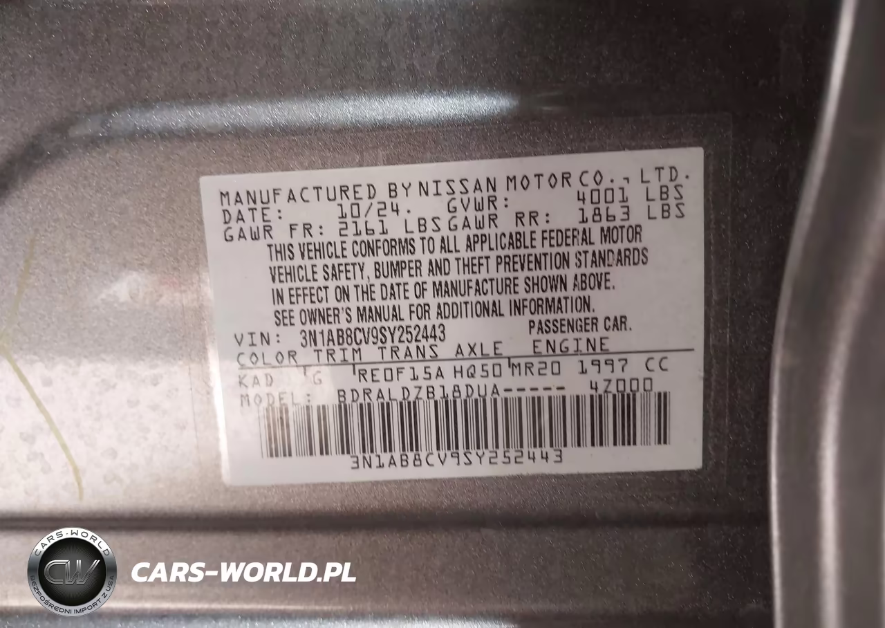 2025 Nissan Sentra Sv VIN:3N1AB8CV9SY252443 - 9