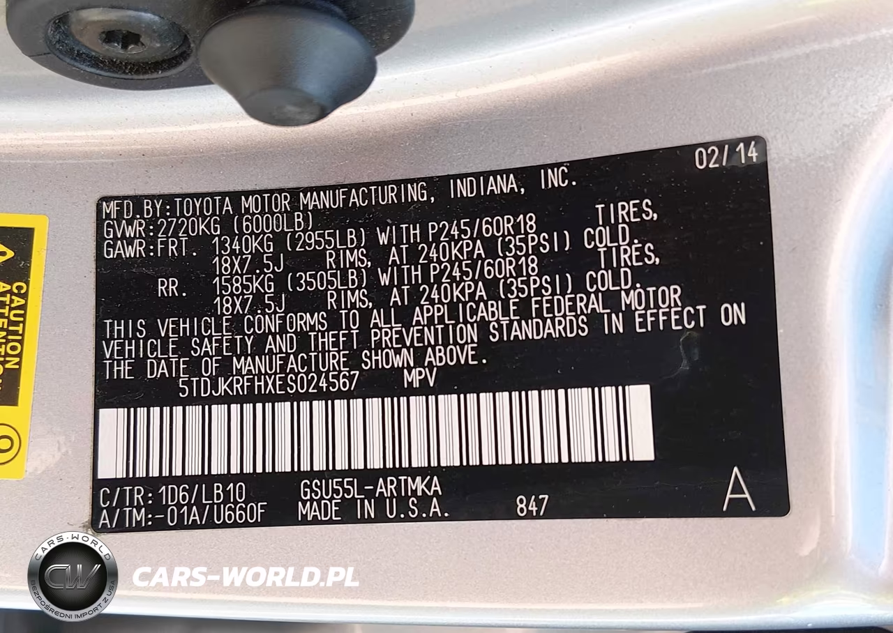 2014 Toyota Highlander Xle V6 VIN:5TDJKRFHXES024567 - 9