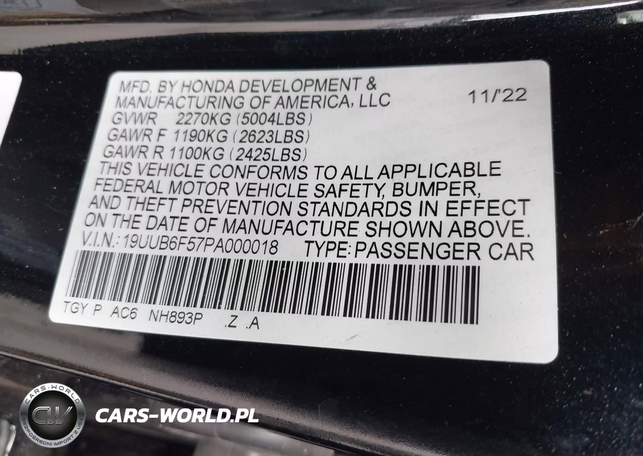 2023 Acura Tlx A-Spec Package VIN:19UUB6F57PA000018 - 9