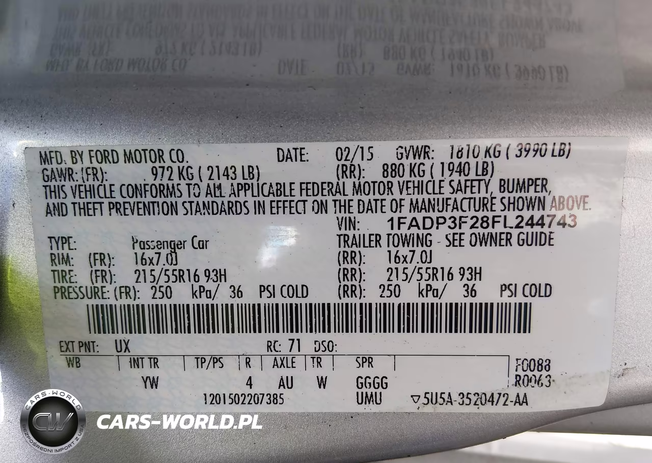 2015 Ford Focus Se VIN:1FADP3F28FL244743 - 9
