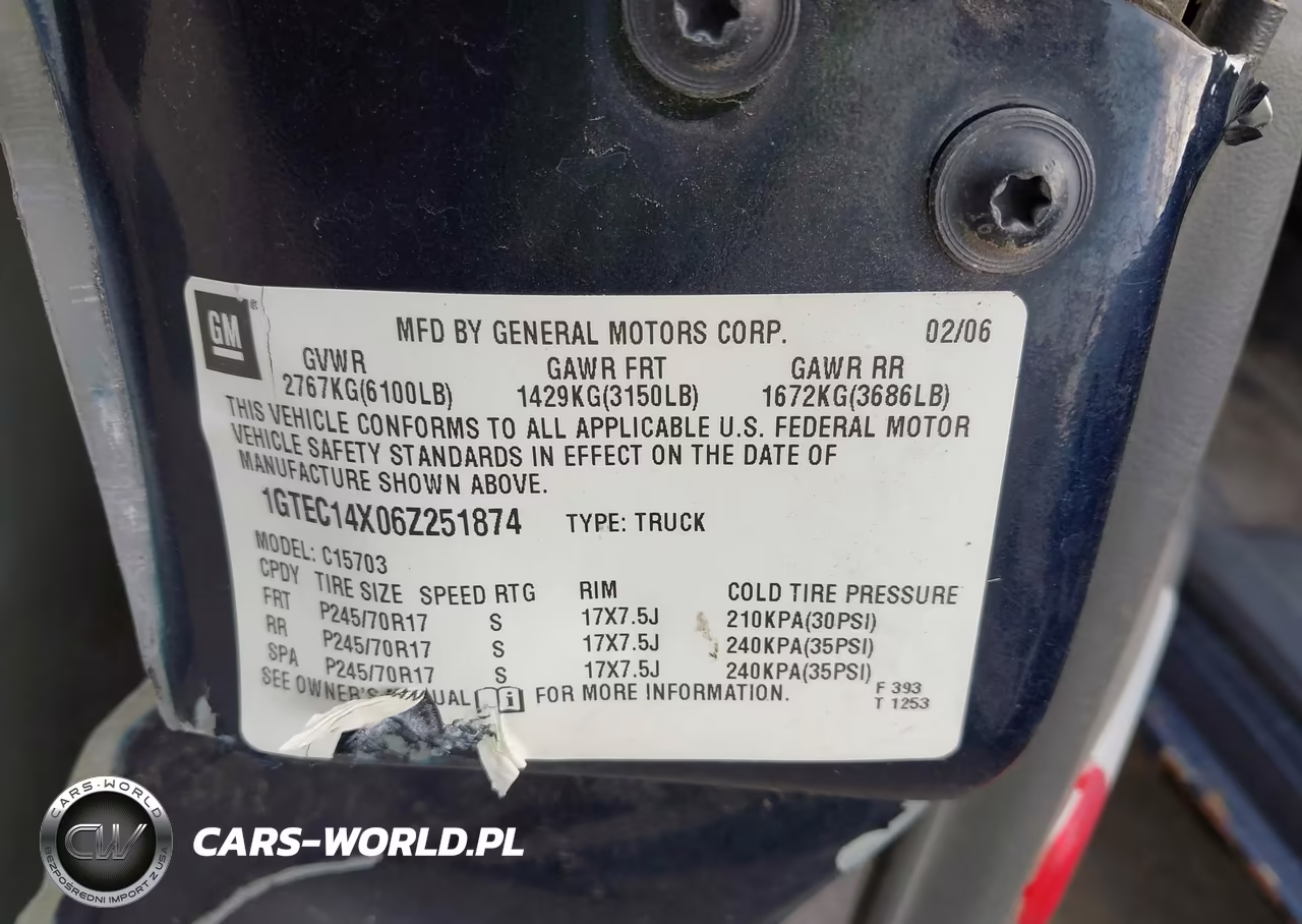 2006 GMC Sierra 1500 Work Truck VIN:1GTEC14X06Z251874 - 9