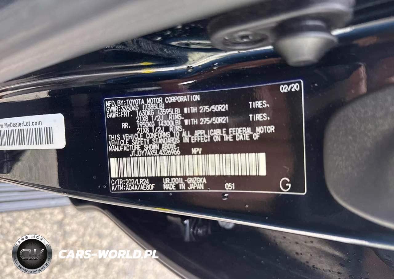 2020 Lexus Lx 570 VIN:JTJDY7AX5L4326966 - 9