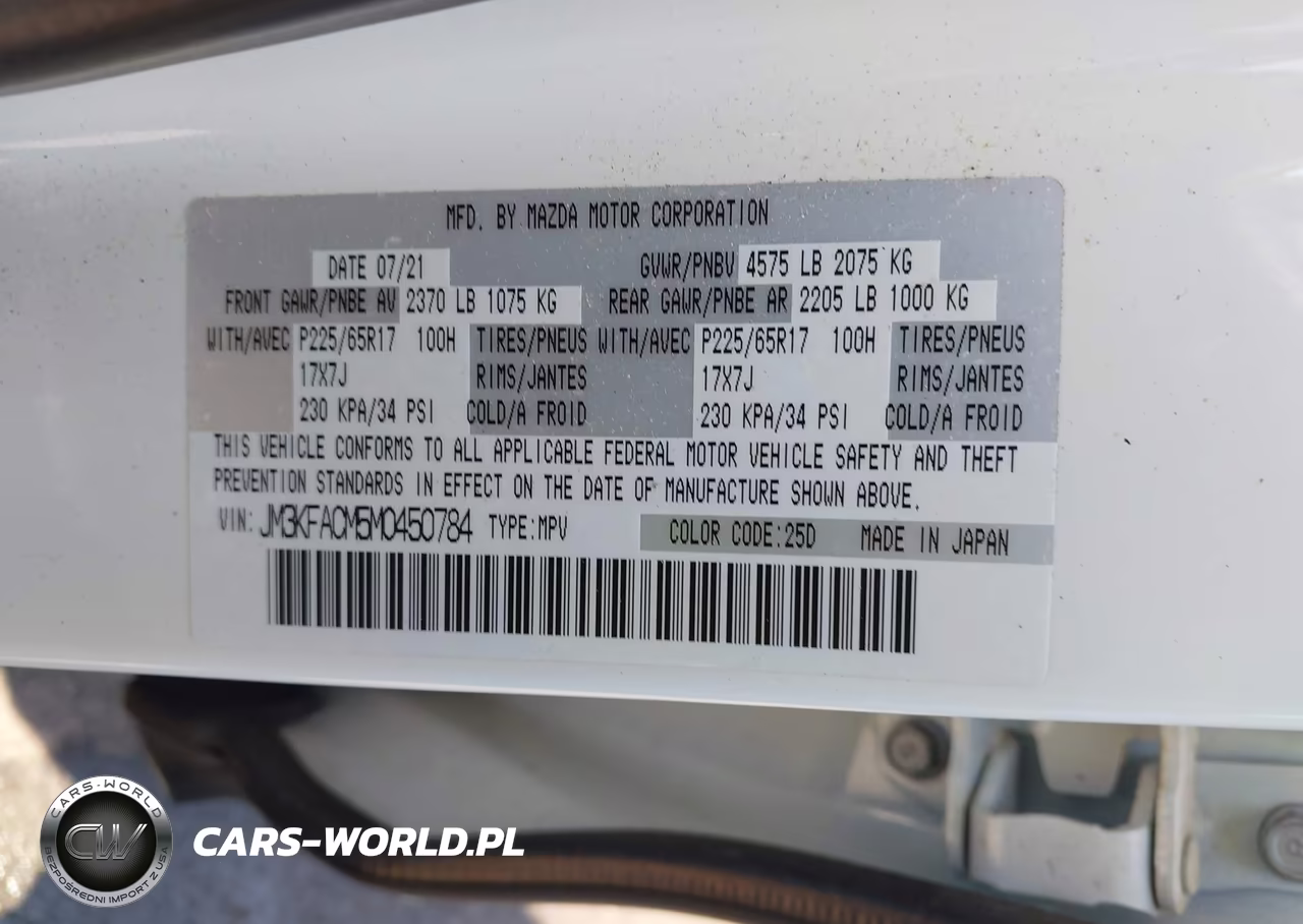 2021 Mazda Cx-5 Touring VIN:JM3KFACM5M0450784 - 9