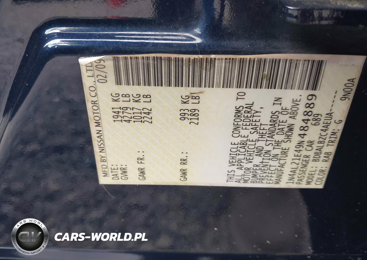 2009 Nissan Altima 2.5 S VIN:1N4AL21E49N484889 - 9