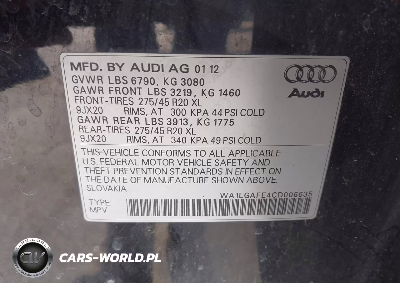 2012 Audi Q7 3.0T Premium VIN:WA1LGAFE4CD006635 - 9
