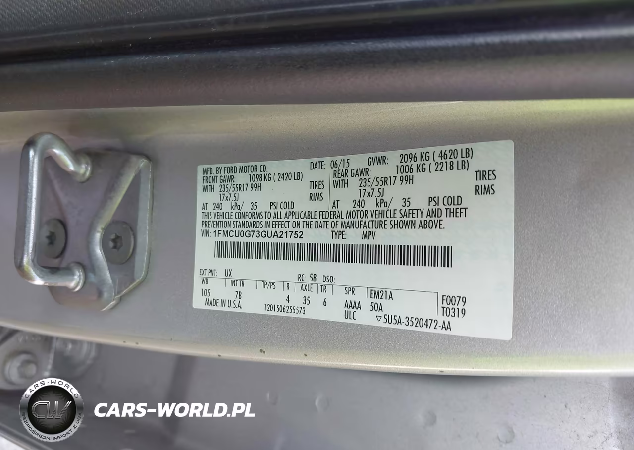 2016 Ford Escape Se VIN:1FMCU0G73GUA21752 - 9