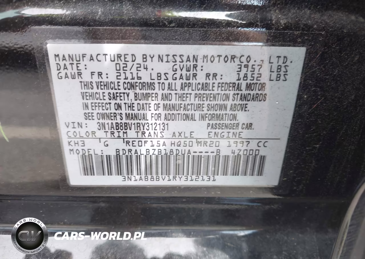 2024 Nissan Sentra S Xtronic Cvt VIN:3N1AB8BV1RY312131 - 9