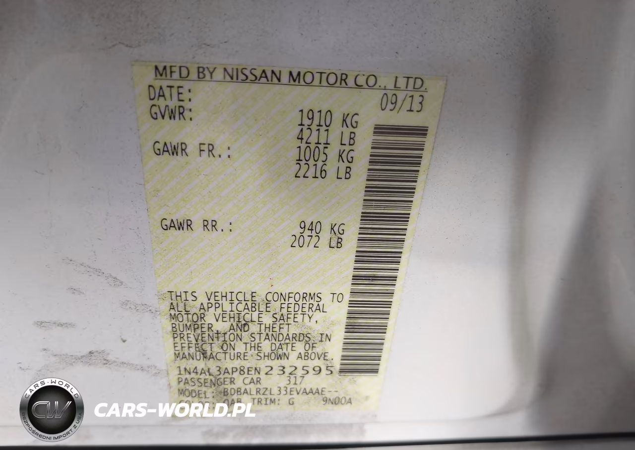 2014 Nissan Altima 2.5 S VIN:1N4AL3AP8EN232595 - 9