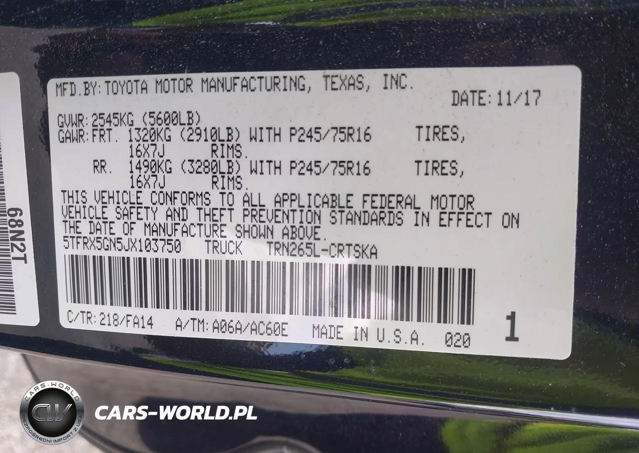 2018 Toyota Tacoma Sr VIN:5TFRX5GN5JX103750 - 9