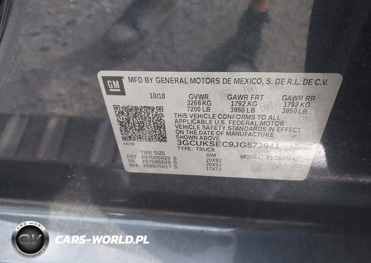 2018 Chevrolet Silverado 1500 2Lz VIN:3GCUKSEC9JG573941 - 9