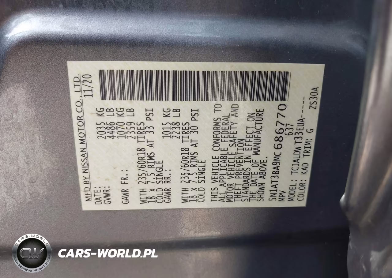 2021 Nissan Rogue Sv Fwd VIN:5N1AT3BA9MC686770 - 9