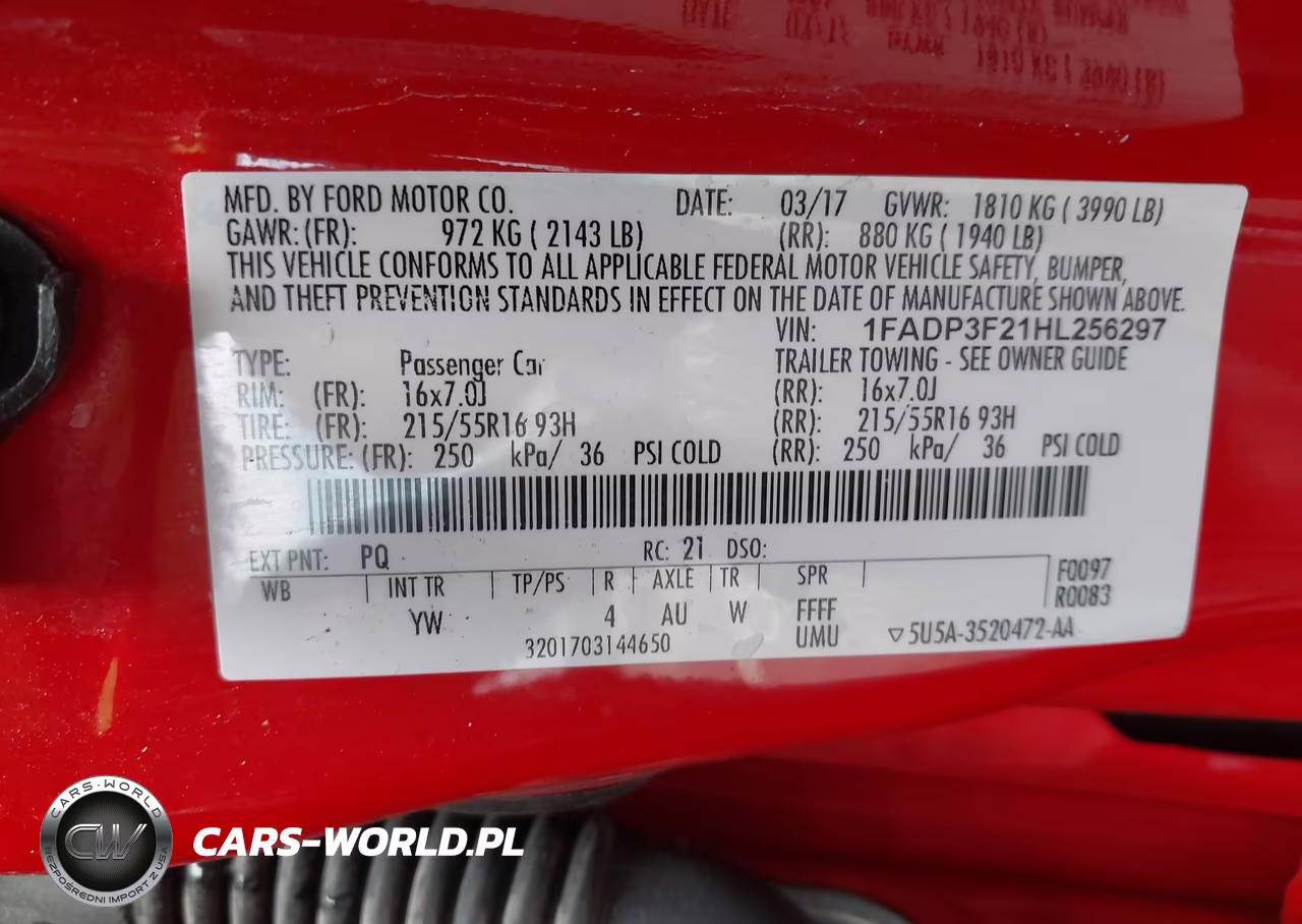 2017 Ford Focus Se VIN:1FADP3F21HL256297 - 9