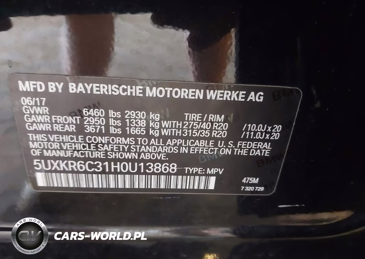 2017 BMW X5 xDrive50I VIN:5UXKR6C31H0U13868 - 8