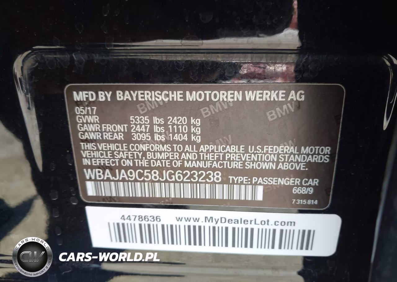 2018 BMW 530E Iperformance VIN:WBAJA9C58JG623238 - 9