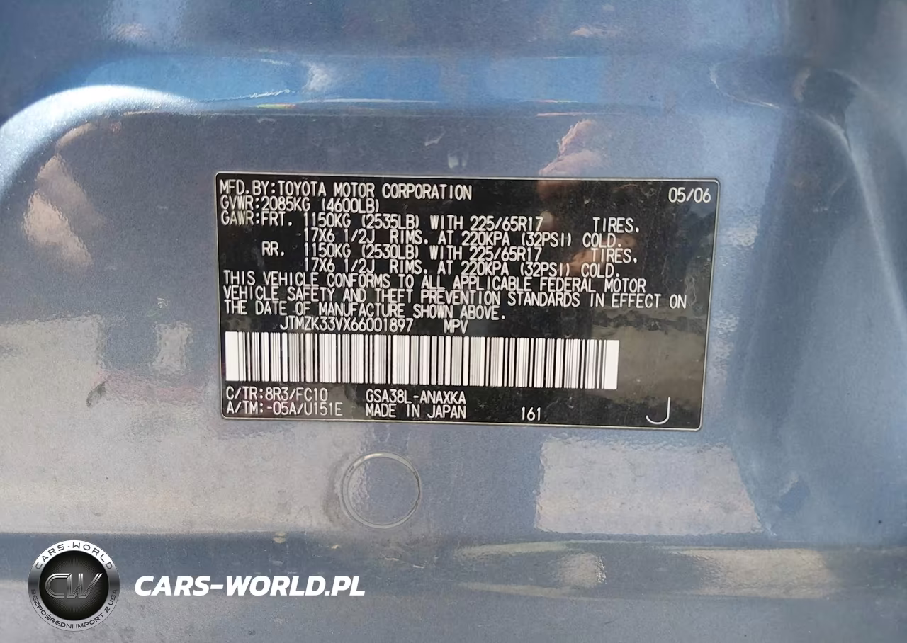 2006 Toyota Rav4 Base V6 VIN:JTMZK33VX66001897 - 9