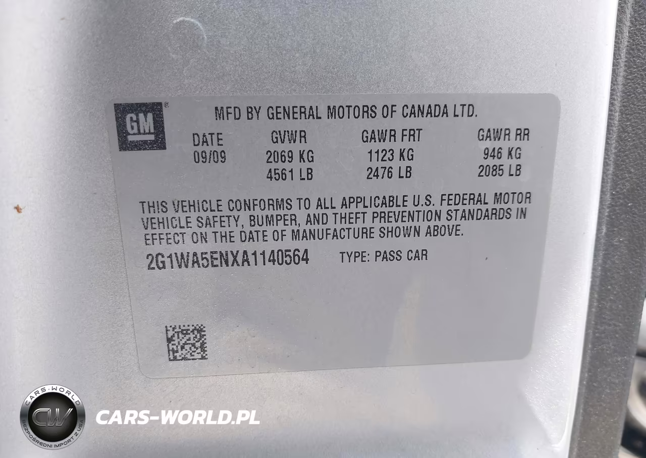 2010 Chevrolet Impala Ls VIN:2G1WA5ENXA1140564 - 9