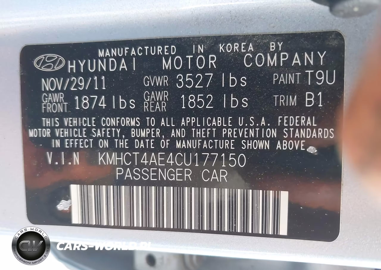 2012 Hyundai Accent Gls VIN:KMHCT4AE4CU177150 - 9