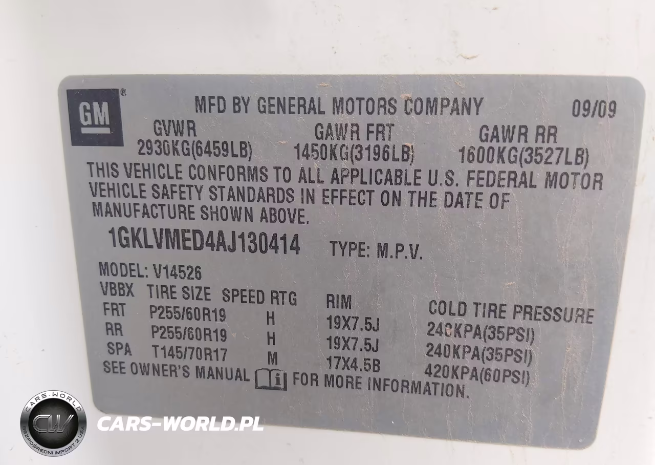 2010 GMC Acadia VIN:1GKLVMED4AJ130414 - 9
